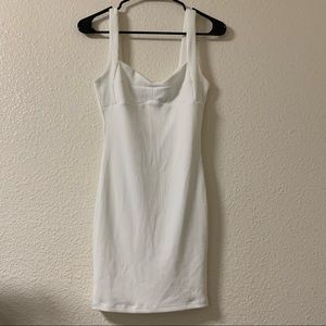 Ivory White Forever 21 Ribbed Bodycon Dress